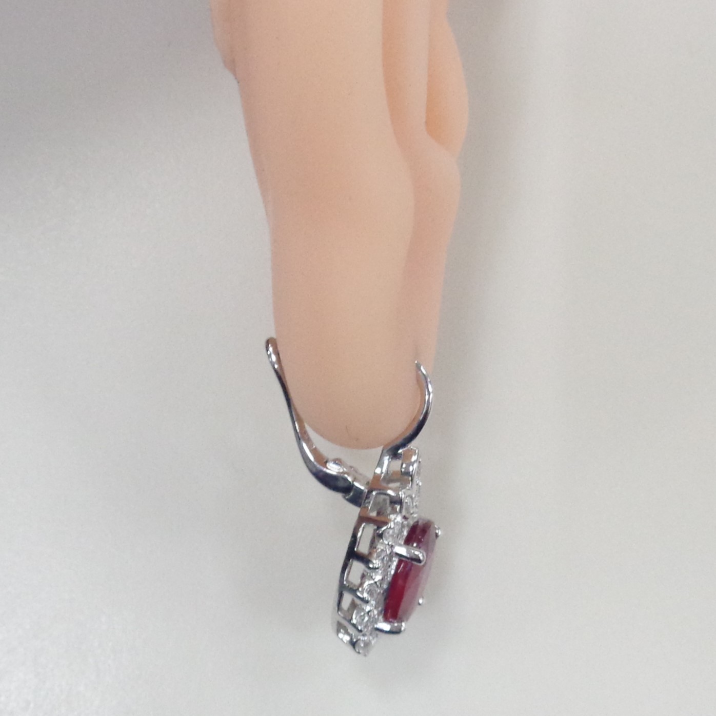 Серебряные серьги с рубинами